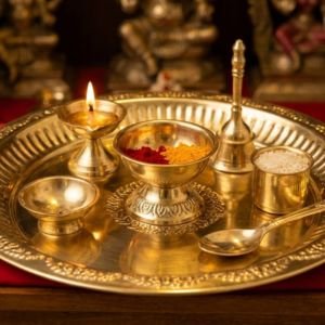 Brass Cup Pooja Plate