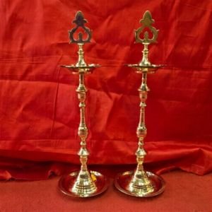 Traditional Brass Kuthu Vilakku (19 Inches Pair)