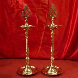 Traditional Brass Kuthu Vilakku (18.5 Inches Pair)