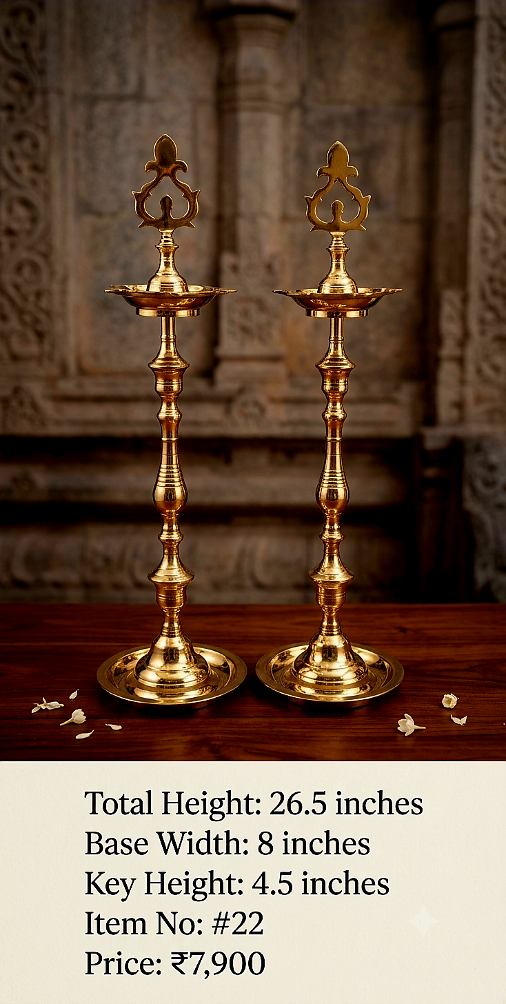 Premium tradition Brass Kuthu Vilakku(pair)